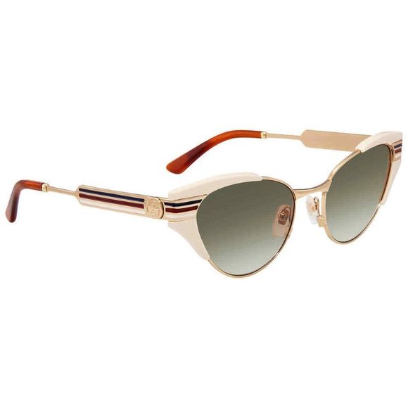 NEW Gucci Green and Beige Cat Eye Women's Sunglasses - Picture 1 of 4